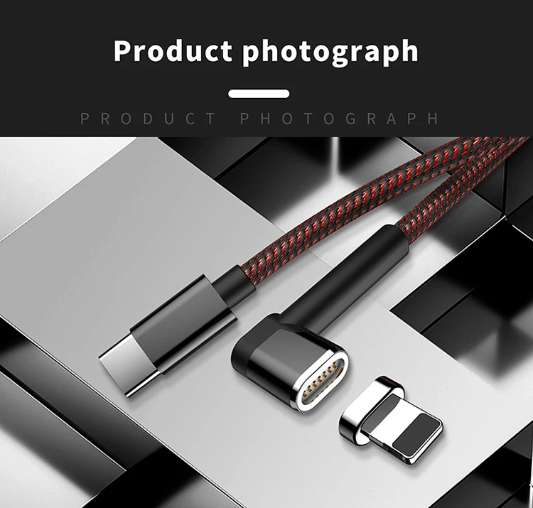 Type C to 8-pin Magnetic Elbow Fast Charging Cable PD 18W Date Transmission with Good Quality Nylon Cable for iphone Macbook
Type C to 8-pin Magnetic Elbow Fast Charging Cable PD 18W Date Transmission with Good Quality Nylon Cable for iphone Macbook