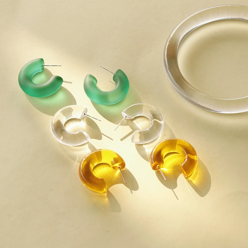 JUHU Fashion Korean Creative Lady Transparent Acrylic Resin Earrings For Women Long Colorful C Shape Cute Trendy 2020
JUHU Fashion Korean Creative Lady Transparent Acrylic Resin Earrings For Women Long Colorful C Shape Cute Trendy 2020