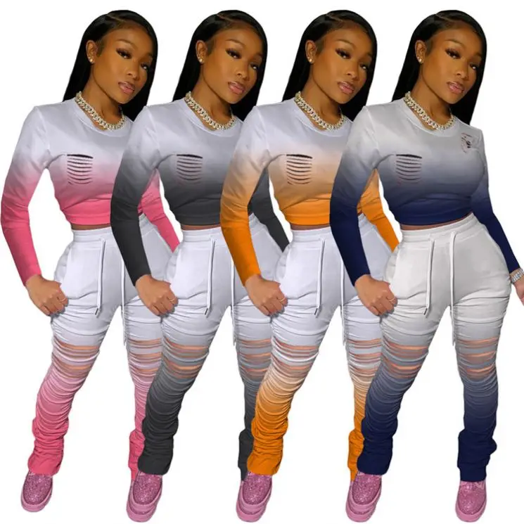 0720M250 Autumn Winter Stacked Pant Gradient Hollow Out Sexy Sports 2 Pcs Outfits Two Piece Set Matching Sets
0720M250 Autumn Winter Stacked Pant Gradient Hollow Out Sexy Sports 2 Pcs Outfits Two Piece Set Matching Sets