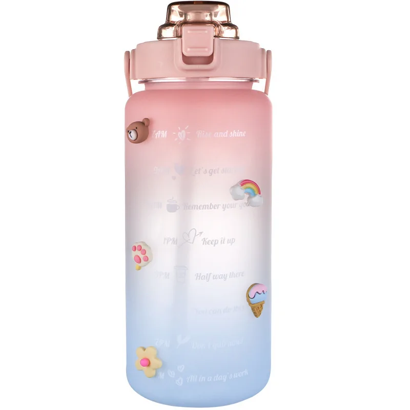 In Stock Gradient 2000ml Plastic Motivational Bottles Women Bpa Free Gym Water Bottle With Time Marker, Gradient color or custom
In Stock Gradient 2000ml Plastic Motivational Bottles Women Bpa Free Gym Water Bottle With Time Marker, Gradient color or custom
