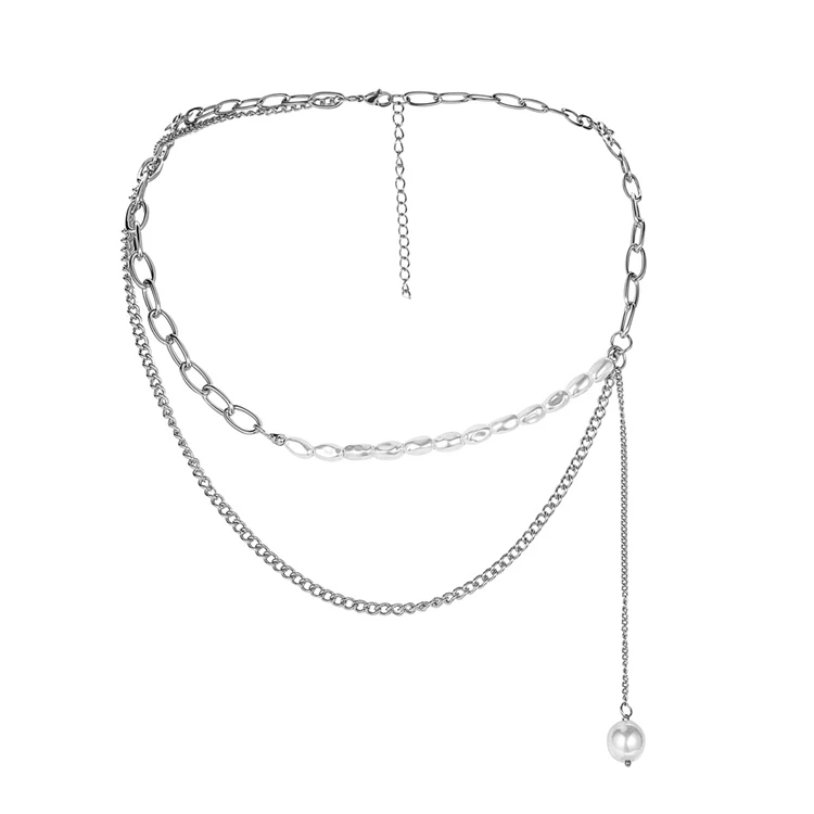 NUORO Personality Stainless Steel Asymmetric Double Layer Chain Harajuku Women Cool Girls Jewelry Pearl Pendant Choker Necklace
NUORO Personality Stainless Steel Asymmetric Double Layer Chain Harajuku Women Cool Girls Jewelry Pearl Pendant Choker Necklace