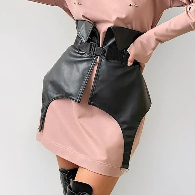New design fashion women slim fit buttons cool girdle pu leather corset tops female trendy women 
New design fashion women slim fit buttons cool girdle pu leather corset tops female trendy women