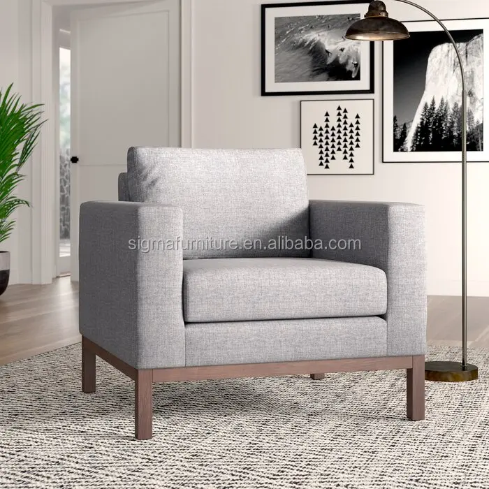Leisure living room set cheap sofas for sale Square Arms chairs indoor furniture Upholstered Armchair