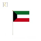 Custom wholesale cheap printing hand shaking waving kuwait hand flag