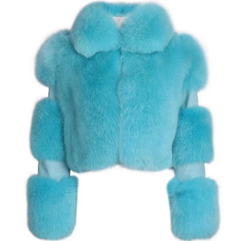 Winter Warm Ladies Natural Fox Fur Coat Turn-Down Collar Real Fur Jacket For Women, Customized color
Winter Warm Ladies Natural Fox Fur Coat Turn-Down Collar Real Fur Jacket For Women, Customized color