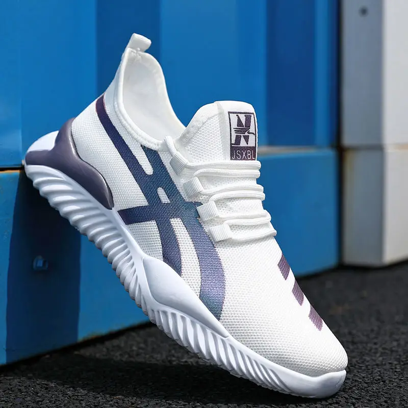 Breathable Men's Sports Shoes Flying Weaving Running Shoes Soft And Comfortable Basketball Shoes, White, black
Breathable Men's Sports Shoes Flying Weaving Running Shoes Soft And Comfortable Basketball Shoes, White, black
