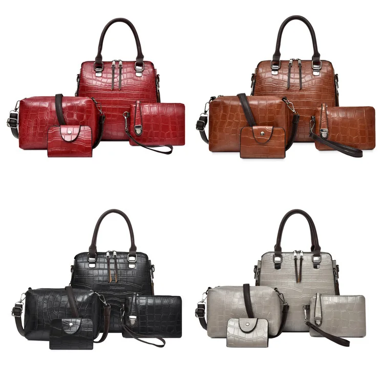 Designer Large Capacity Print 4 Piece Suit Women Leather Handbags Pu Leather Hand Bag Sets Women Lady Handbags, Customized colors
Designer Large Capacity Print 4 Piece Suit Women Leather Handbags Pu Leather Hand Bag Sets Women Lady Handbags, Customized colors