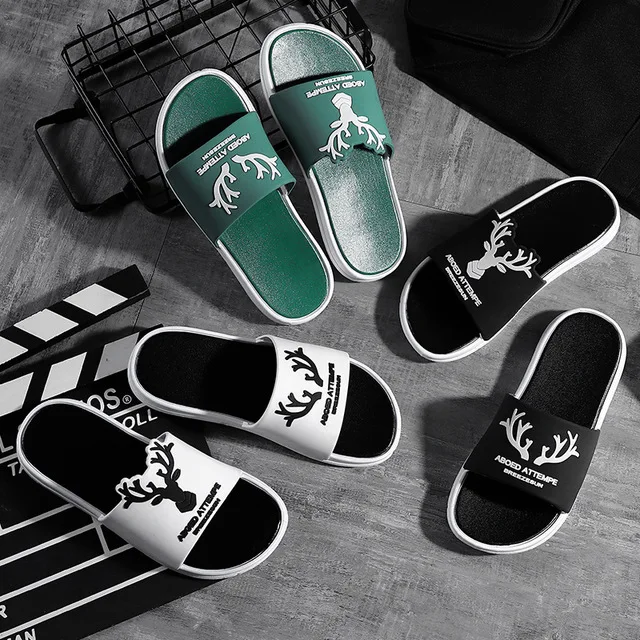 2020 Summer elk pattern men indoor slippers casual black and white women house slippers couple shoes sandals, Black,white,green
2020 Summer elk pattern men indoor slippers casual black and white women house slippers couple shoes sandals, Black,white,green