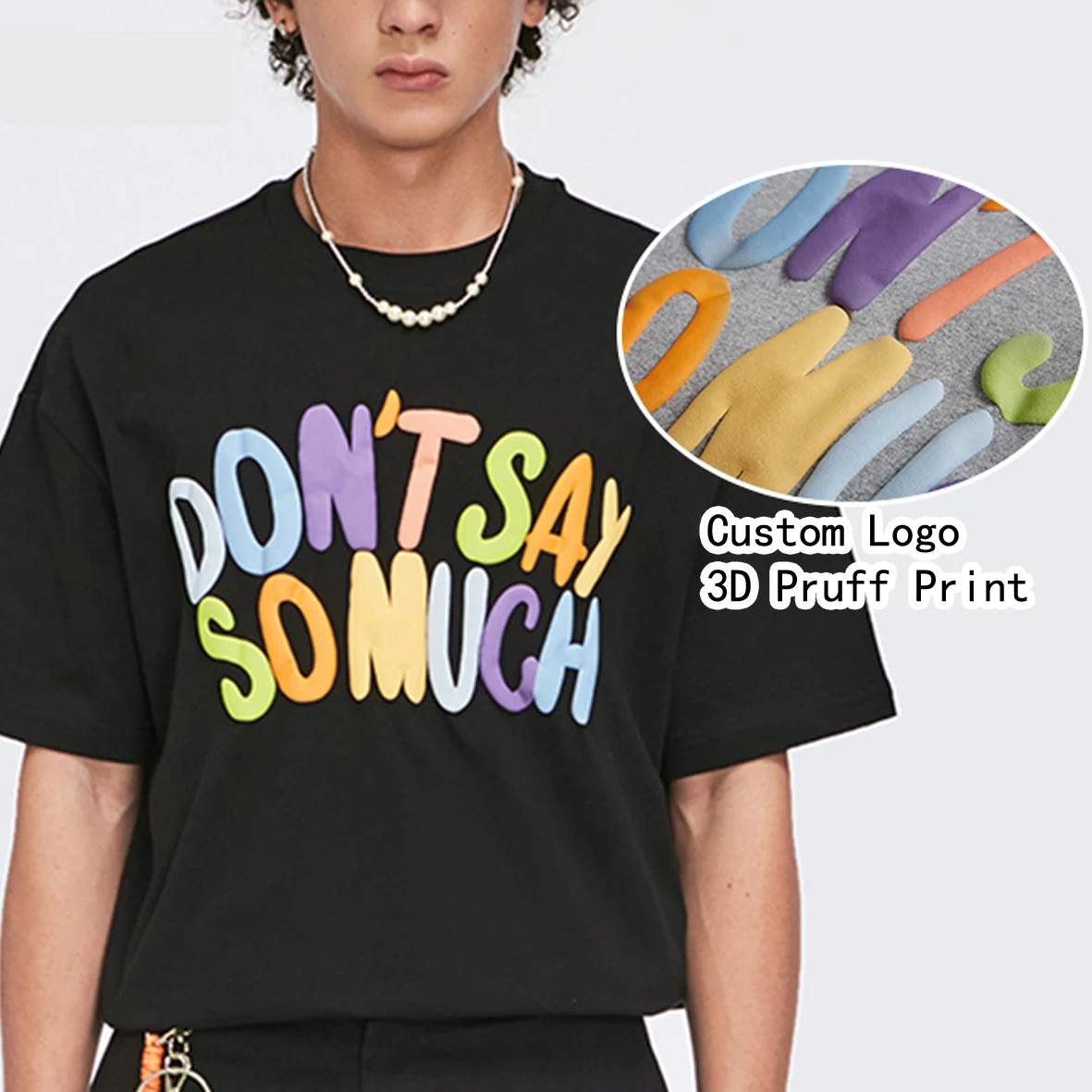 Custom Colorful 3D Puff Printing T Shirts Soft 100 Cotton Letter Foam Screen Printing Hip Hop Oversized tshirts For Men
Custom Colorful 3D Puff Printing T Shirts Soft 100 Cotton Letter Foam Screen Printing Hip Hop Oversized tshirts For Men
