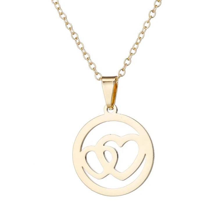 Wholesale Stainless Steel Double Heart Shape Pendant Gold Plated Jewelry Necklace, Gold color
Wholesale Stainless Steel Double Heart Shape Pendant Gold Plated Jewelry Necklace, Gold color