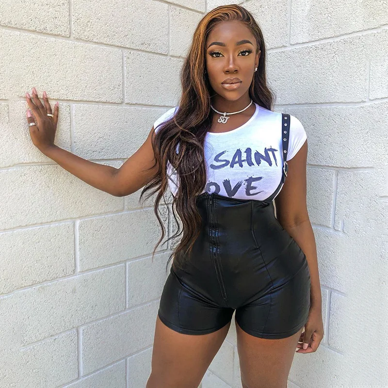 S1317 PU Bodysuit 2021 New Women Casual Waist Hip Leather Overalls Fashion Club & Street wear, As pictures
S1317 PU Bodysuit 2021 New Women Casual Waist Hip Leather Overalls Fashion Club & Street wear, As pictures