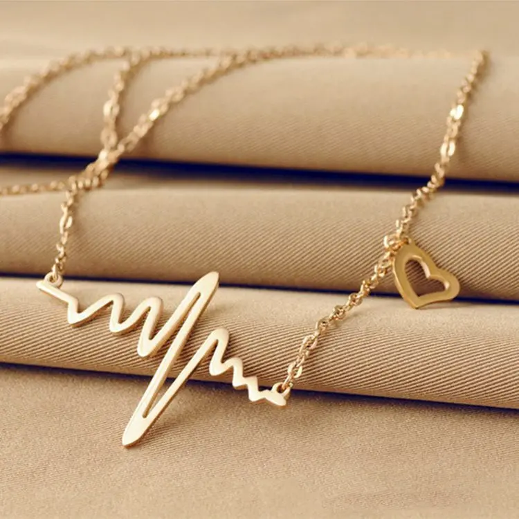 TCH-06 Fashion Necklace Design Jewelery Simple Small Heart Heartbeat Necklace, As picture
TCH-06 Fashion Necklace Design Jewelery Simple Small Heart Heartbeat Necklace, As picture