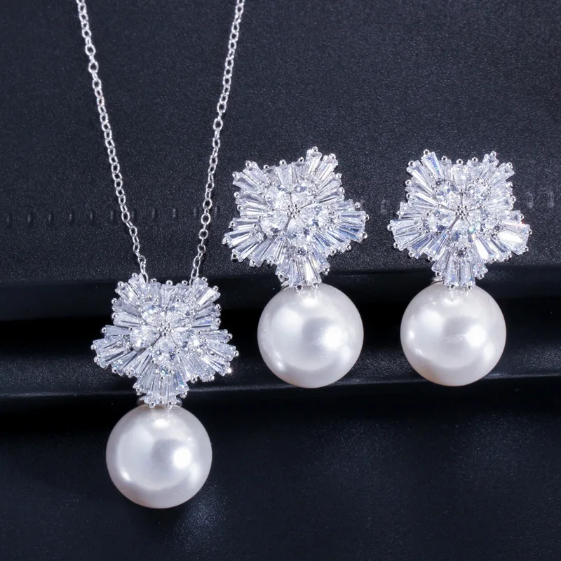 LYK0028 Hot Selling Fashion Cubic Zircon Jewelry Sets Women Pearls Necklace Earrings Set, As photo
LYK0028 Hot Selling Fashion Cubic Zircon Jewelry Sets Women Pearls Necklace Earrings Set, As photo