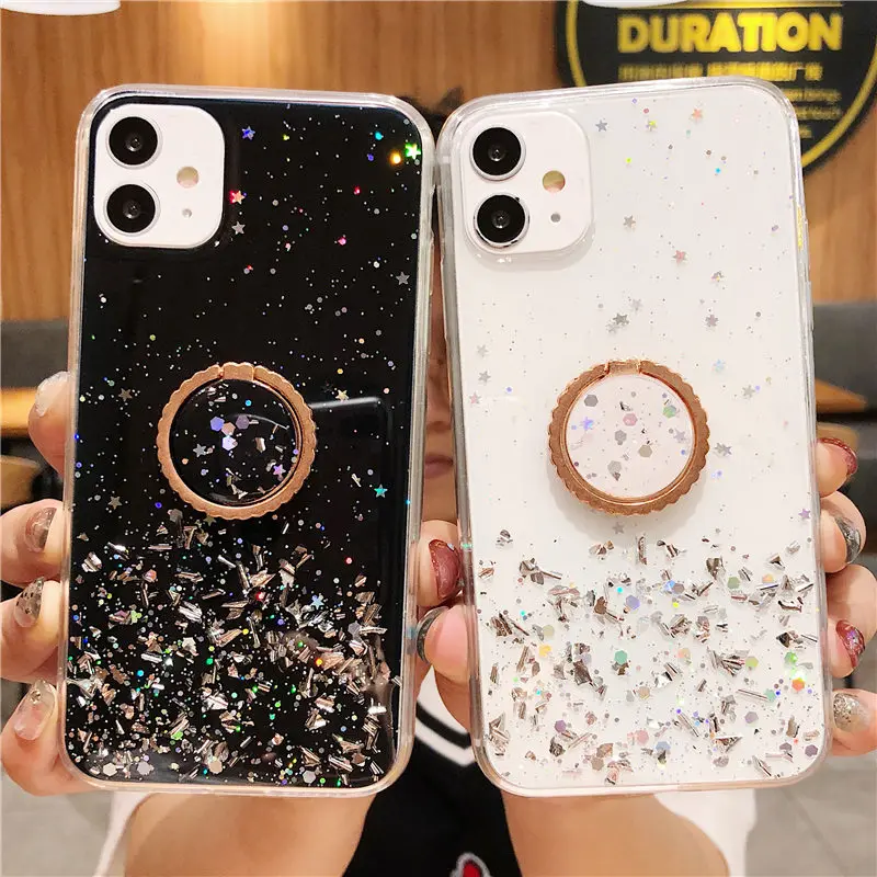 Shining Glitter Epoxy Bling Ring Holder Phone Case For iPhone 12 11 Pro Max XR XS Max X 7 8 Plus 12Mini 12Pro 11 Soft Back Cover
Shining Glitter Epoxy Bling Ring Holder Phone Case For iPhone 12 11 Pro Max XR XS Max X 7 8 Plus 12Mini 12Pro 11 Soft Back Cover