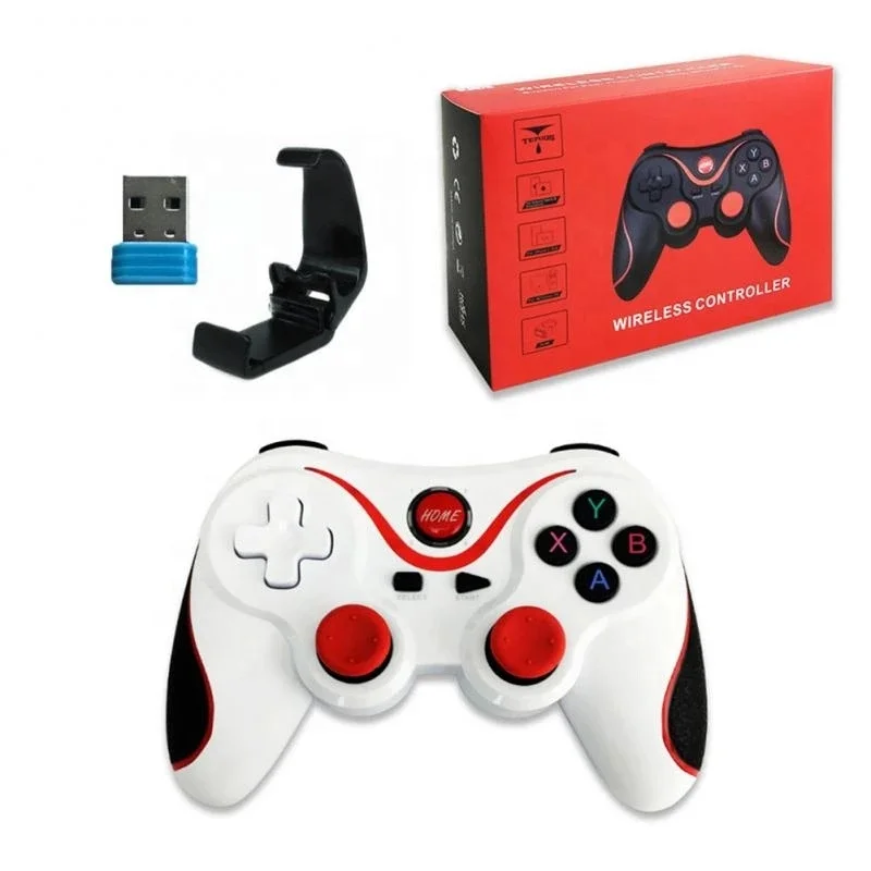 T3 X3 wireless gaming controller PC Game Controller Support Blue tooth BT3.0 Joystick For Mobile Phone Tablet TV Box Holder
T3 X3 wireless gaming controller PC Game Controller Support Blue tooth BT3.0 Joystick For Mobile Phone Tablet TV Box Holder