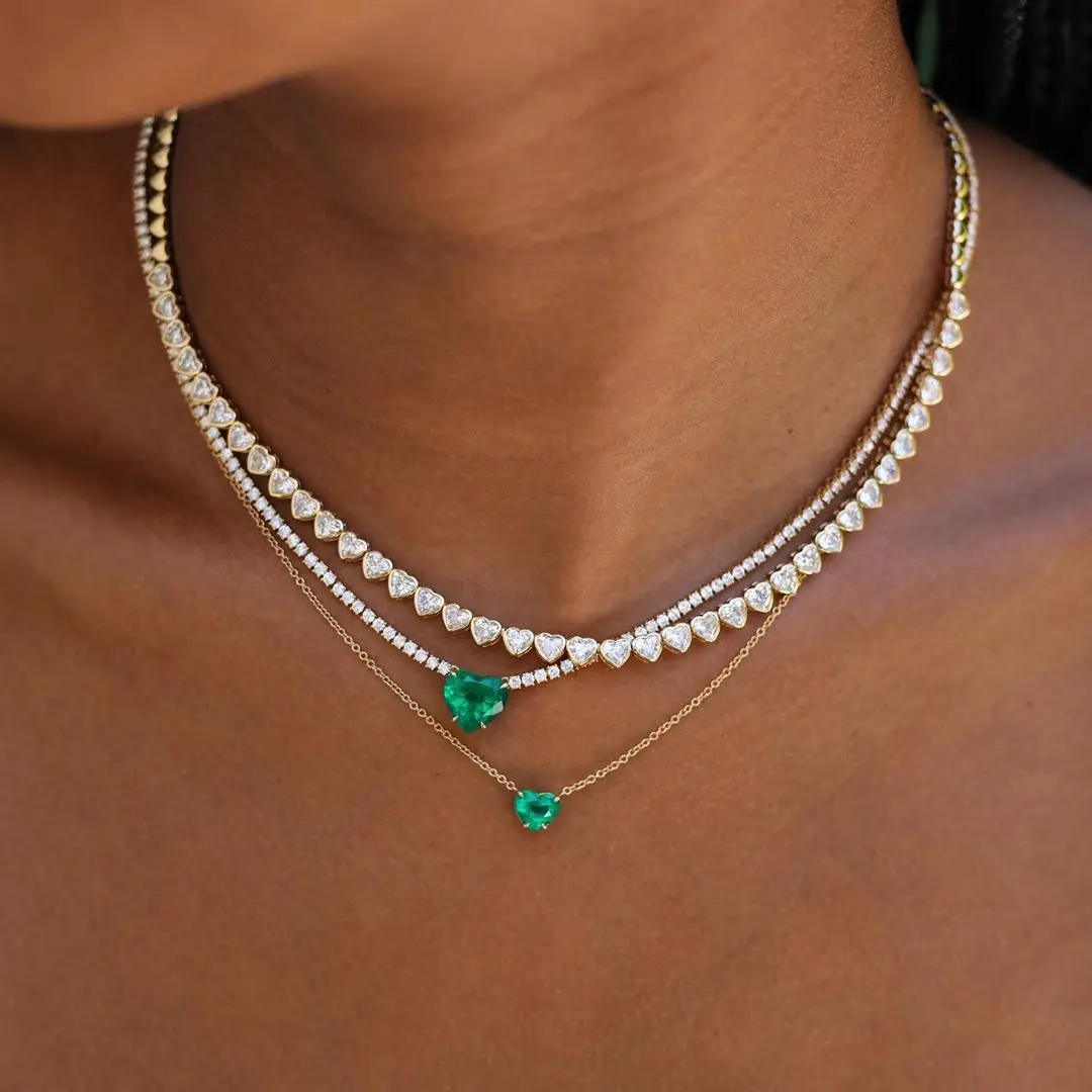 2021 Valentine's Day gift for lover girlfriend 5A cubic zirconia bezel cz heart tennis necklace, Silver
2021 Valentine's Day gift for lover girlfriend 5A cubic zirconia bezel cz heart tennis necklace, Silver