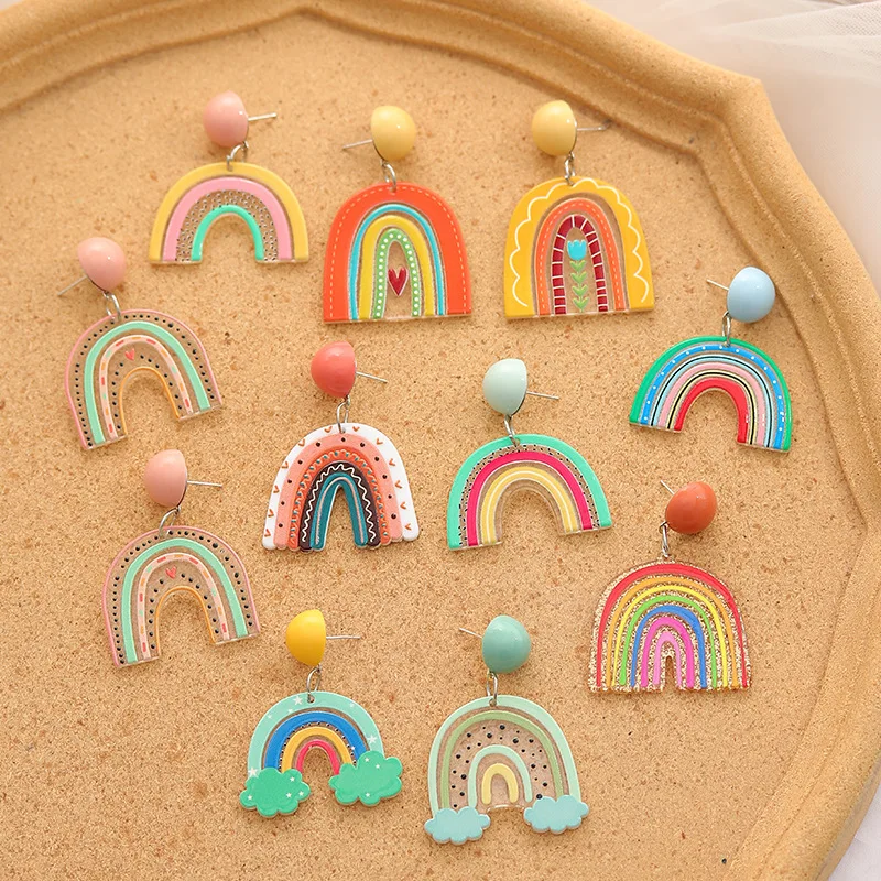 Rainbow Colors U Shape Fashion Jewelry Unusual Hanging Cute Polymer Clay Earrings Sets Gift For Women Goth 2021 Trendy Jewelry
Rainbow Colors U Shape Fashion Jewelry Unusual Hanging Cute Polymer Clay Earrings Sets Gift For Women Goth 2021 Trendy Jewelry