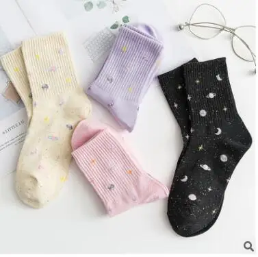 Harajuku Planet Point Yarn Funny Socks Japanese Creative Moon Stars Socks Women Warm Cute Novelty Femme Sokken Meias
Harajuku Planet Point Yarn Funny Socks Japanese Creative Moon Stars Socks Women Warm Cute Novelty Femme Sokken Meias
