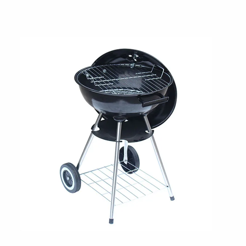 High Quality Wholesale Custom Cheap 17 inch bbq apple stove grill with wheels, Black
