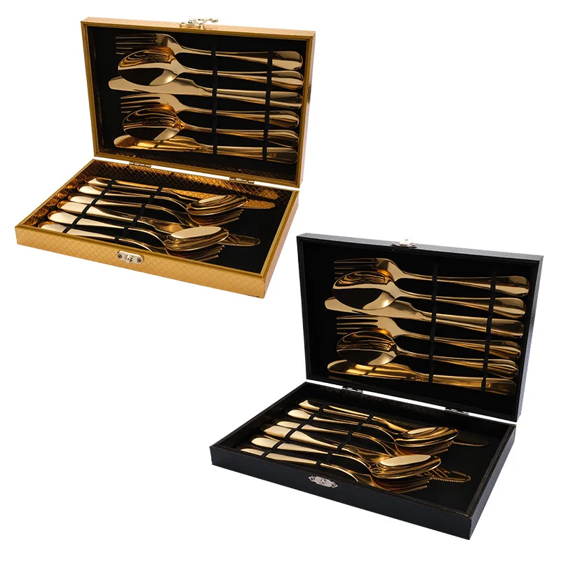 12 PCS Gift Box Home Dinner Gold Silver Rainbow Black Stainless Steel 410 Spoon knife fork Set Tableware Cutlery Set, Golden
12 PCS Gift Box Home Dinner Gold Silver Rainbow Black Stainless Steel 410 Spoon knife fork Set Tableware Cutlery Set, Golden