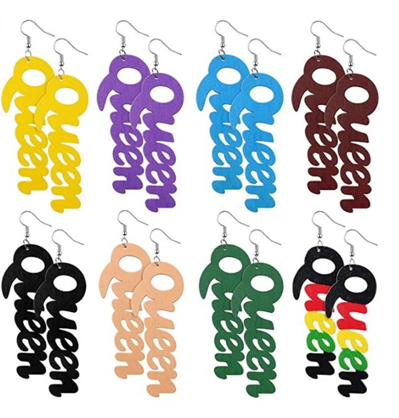 New Fashion Colorful Geometric Hollow Letter Queen Drop African Wood Earring For Girls
New Fashion Colorful Geometric Hollow Letter Queen Drop African Wood Earring For Girls