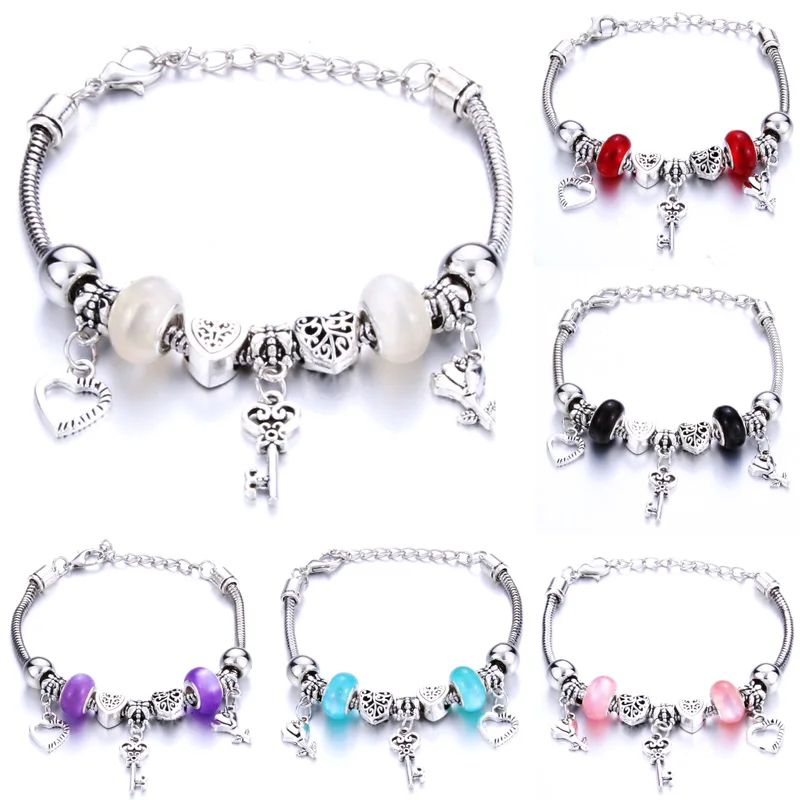 Romantic DIY Charm Love Heart Key and Lock Bracelet for Women Jewelry Christmas New Year's Gift
Romantic DIY Charm Love Heart Key and Lock Bracelet for Women Jewelry Christmas New Year's Gift