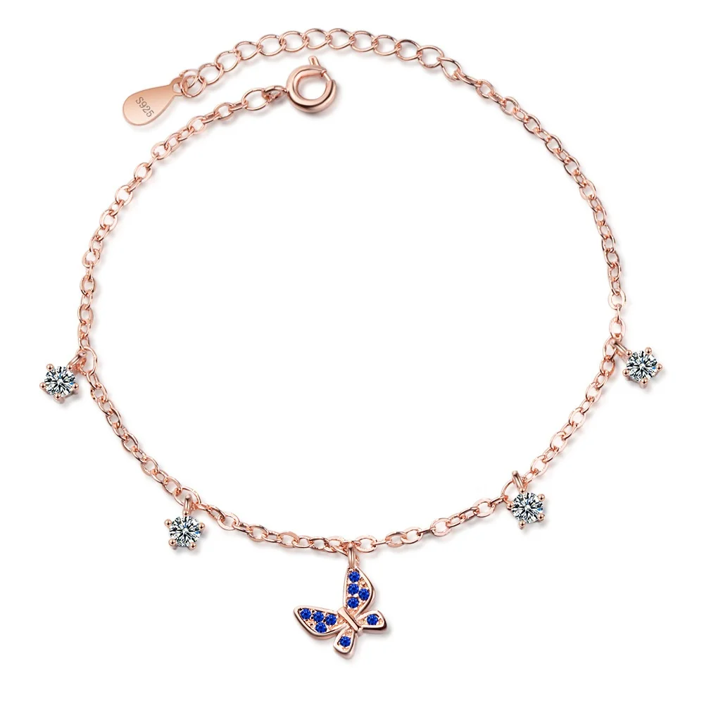 Plated Rose Gold Butterfly Pendant Sapphire Jewelry S925 Silver Blue Butterfly Bracelet
Plated Rose Gold Butterfly Pendant Sapphire Jewelry S925 Silver Blue Butterfly Bracelet