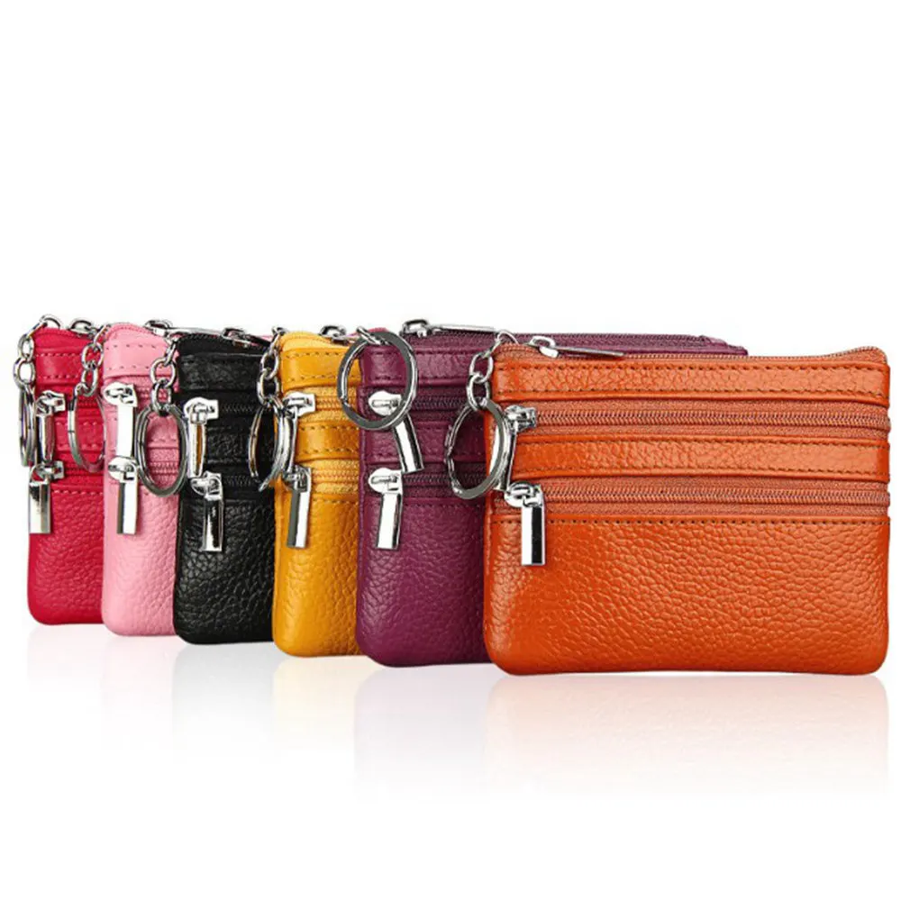 Wholesale Soft Genuine Leather mini zipper pocket Coin Purse for Women with Keychain
Wholesale Soft Genuine Leather mini zipper pocket Coin Purse for Women with Keychain