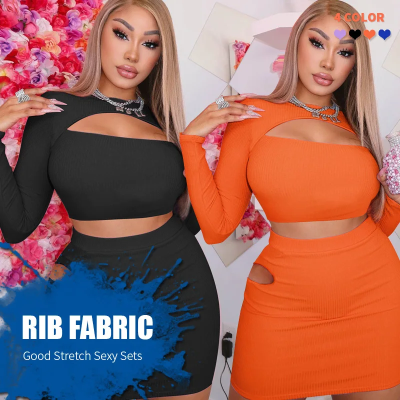D1815 2021 Fall New Product Long Sleeve Women Casual 2 Piece Sets Orange Bodycon Fall Set For Lady 
D1815 2021 Fall New Product Long Sleeve Women Casual 2 Piece Sets Orange Bodycon Fall Set For Lady
