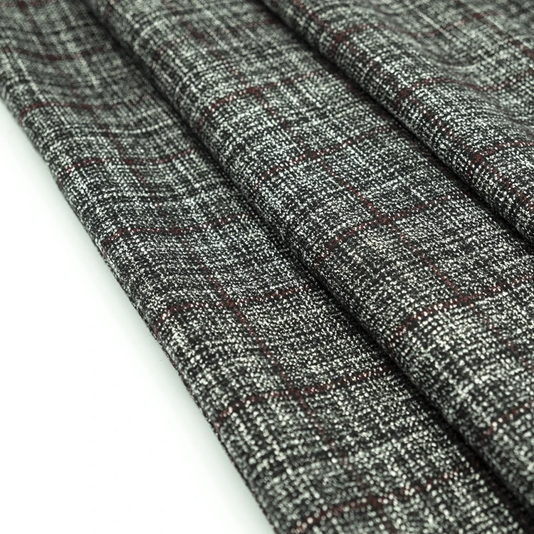 300GSM 40% wolle 50% polyester brown überprüft kreis garn tweed wolle stoff