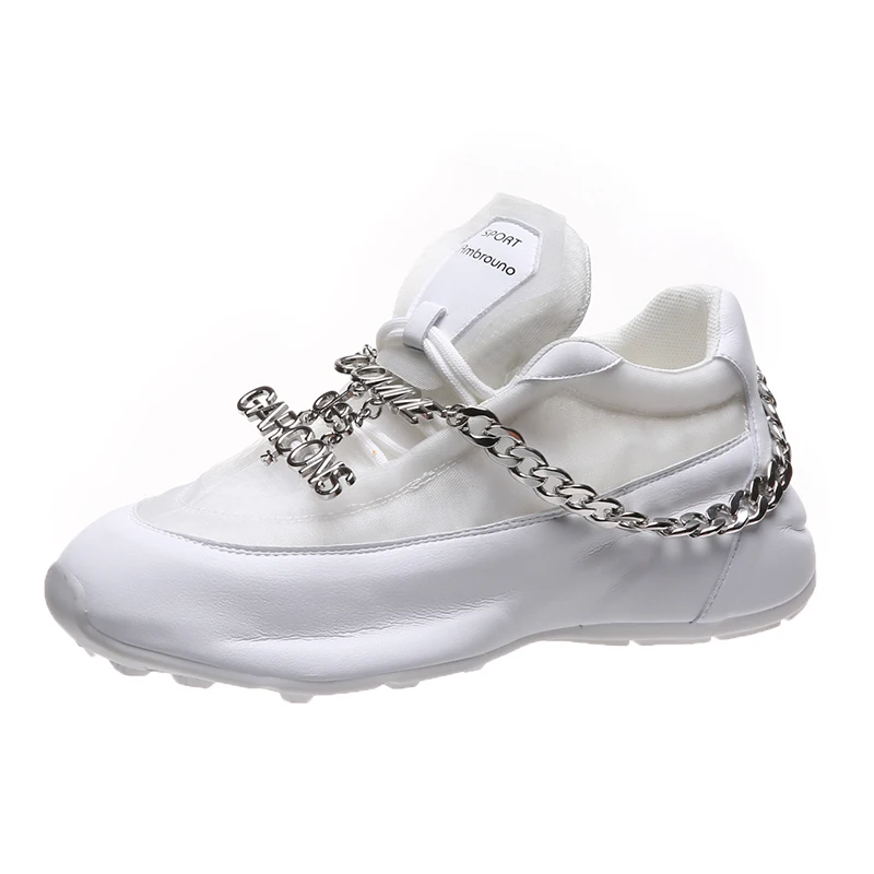 Fashion Chunky Women Shoes With Chain White Casual Sneakers Mesh Breathable Running Shoes Women, White/orange
Fashion Chunky Women Shoes With Chain White Casual Sneakers Mesh Breathable Running Shoes Women, White/orange