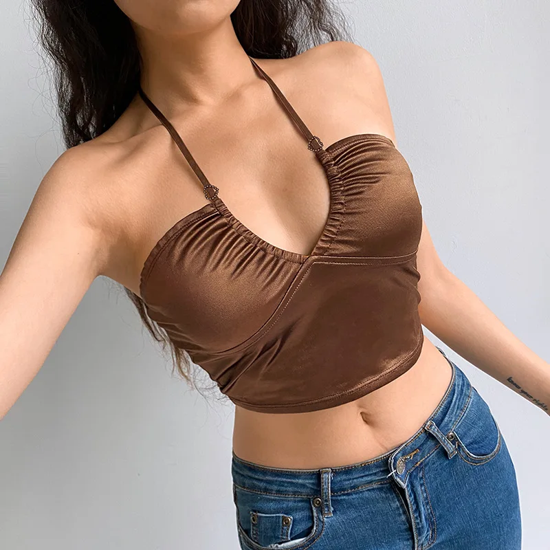 ZJ1272 Halter Y2K Brown Crop Top Lace Up Tank Top Backless Sleeveless Sexy Camis Women Party Clubwear Holiday Tee Top
ZJ1272 Halter Y2K Brown Crop Top Lace Up Tank Top Backless Sleeveless Sexy Camis Women Party Clubwear Holiday Tee Top