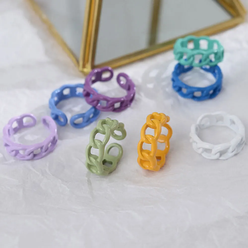 acrylic resin plastic ring women rings fashion korean style jewelry macaron cuban chain link shape, Multi
acrylic resin plastic ring women rings fashion korean style jewelry macaron cuban chain link shape, Multi