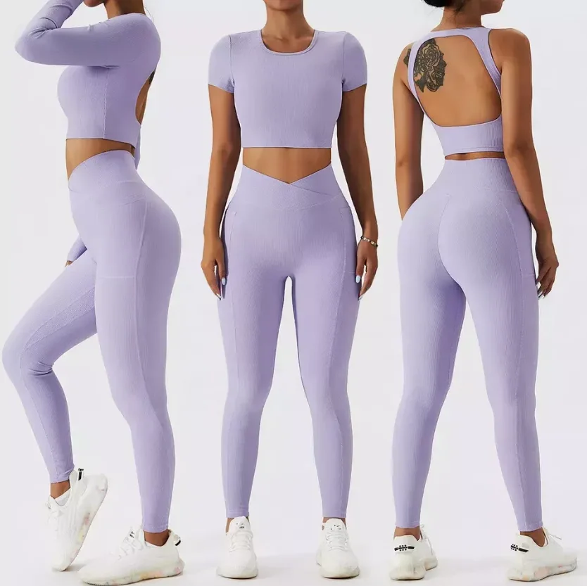 Custom Ribbed Knit Seamless Workout Running Athletic Fitness Yoga Wear Women Workout Gym Clothing
Custom Ribbed Knit Seamless Workout Running Athletic Fitness Yoga Wear Women Workout Gym Clothing