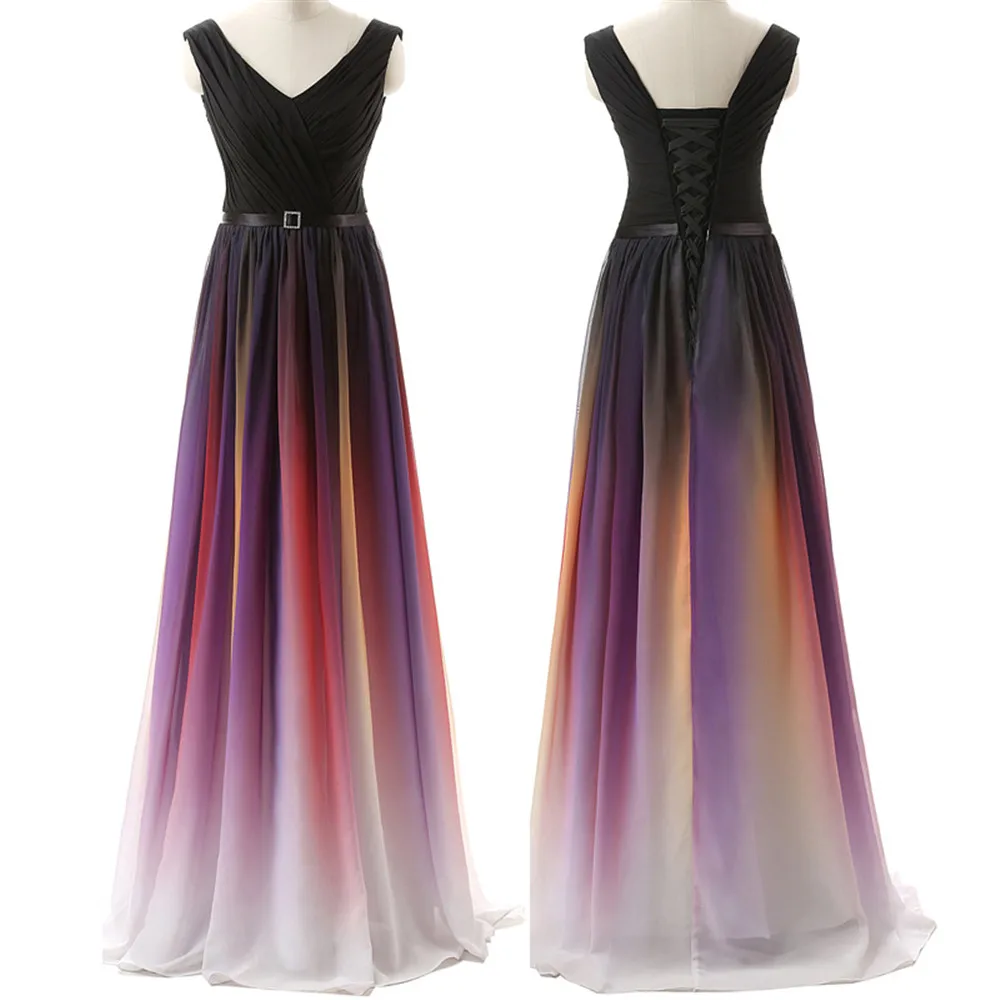 Women Deep V Neck Gradient Color Chiffon Formal Evening Prom Floor Length Wedding Gown Long Bridesmaid Maxi Dress
Women Deep V Neck Gradient Color Chiffon Formal Evening Prom Floor Length Wedding Gown Long Bridesmaid Maxi Dress