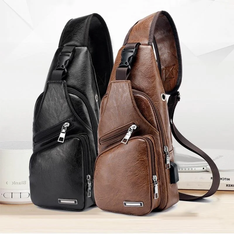 Mens Chest Bag Shoulder PU Leather Backpack Sling Cross Body Satchel Travel Bag, 3 colors
Mens Chest Bag Shoulder PU Leather Backpack Sling Cross Body Satchel Travel Bag, 3 colors