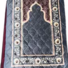 Anti-slip Dark Colors Shaggy Prayer Rugs Easy Cleaning Clear Design Worship Carpet for Mosque
