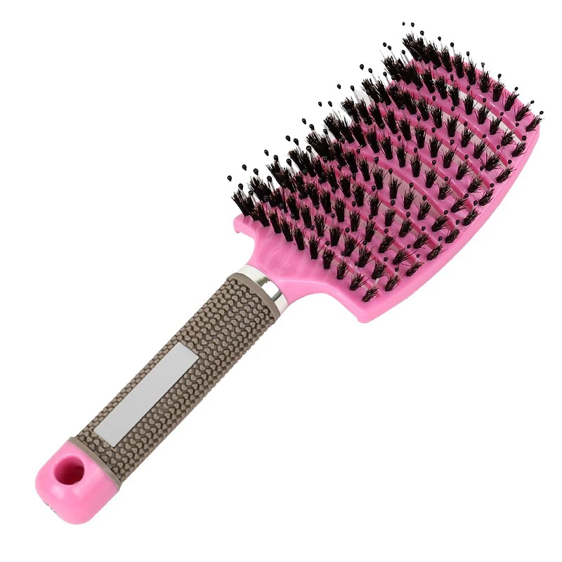 Hair Styling Tools LOGO Customized Color Plastic Nylon Massage Hairbrush Curved Vent Detanling Hair Brush for Faster Blow Drying
Hair Styling Tools LOGO Customized Color Plastic Nylon Massage Hairbrush Curved Vent Detanling Hair Brush for Faster Blow Drying