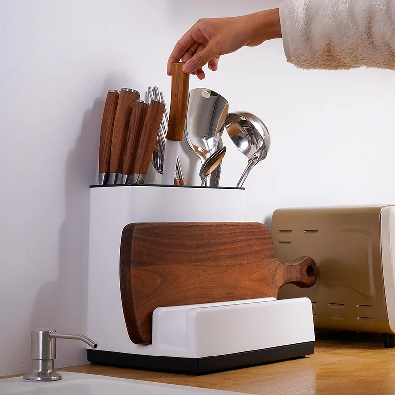 Kitchen multi-functional tableware corner storage shelf, cutting board kitchen knife plastic storage shelf
Kitchen multi-functional tableware corner storage shelf, cutting board kitchen knife plastic storage shelf