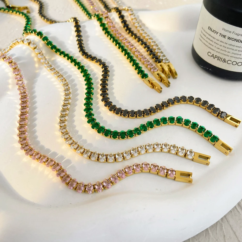 New Vintage Jewelry Stainless Steel Women's Exquisite Gem Buckle Bracelet Color Oval Zircon Necklace Bracelet Jewelry Set
New Vintage Jewelry Stainless Steel Women's Exquisite Gem Buckle Bracelet Color Oval Zircon Necklace Bracelet Jewelry Set