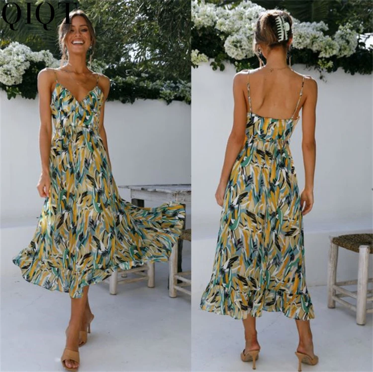 Good Quality Floral Print Sling V Neck Waist Backless Cross Western Dresses Elegant Woman Casual Dress
Good Quality Floral Print Sling V Neck Waist Backless Cross Western Dresses Elegant Woman Casual Dress