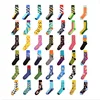 wholesale custom fashion designer colored rainbow stripes mens 100 combed cotton happy socks