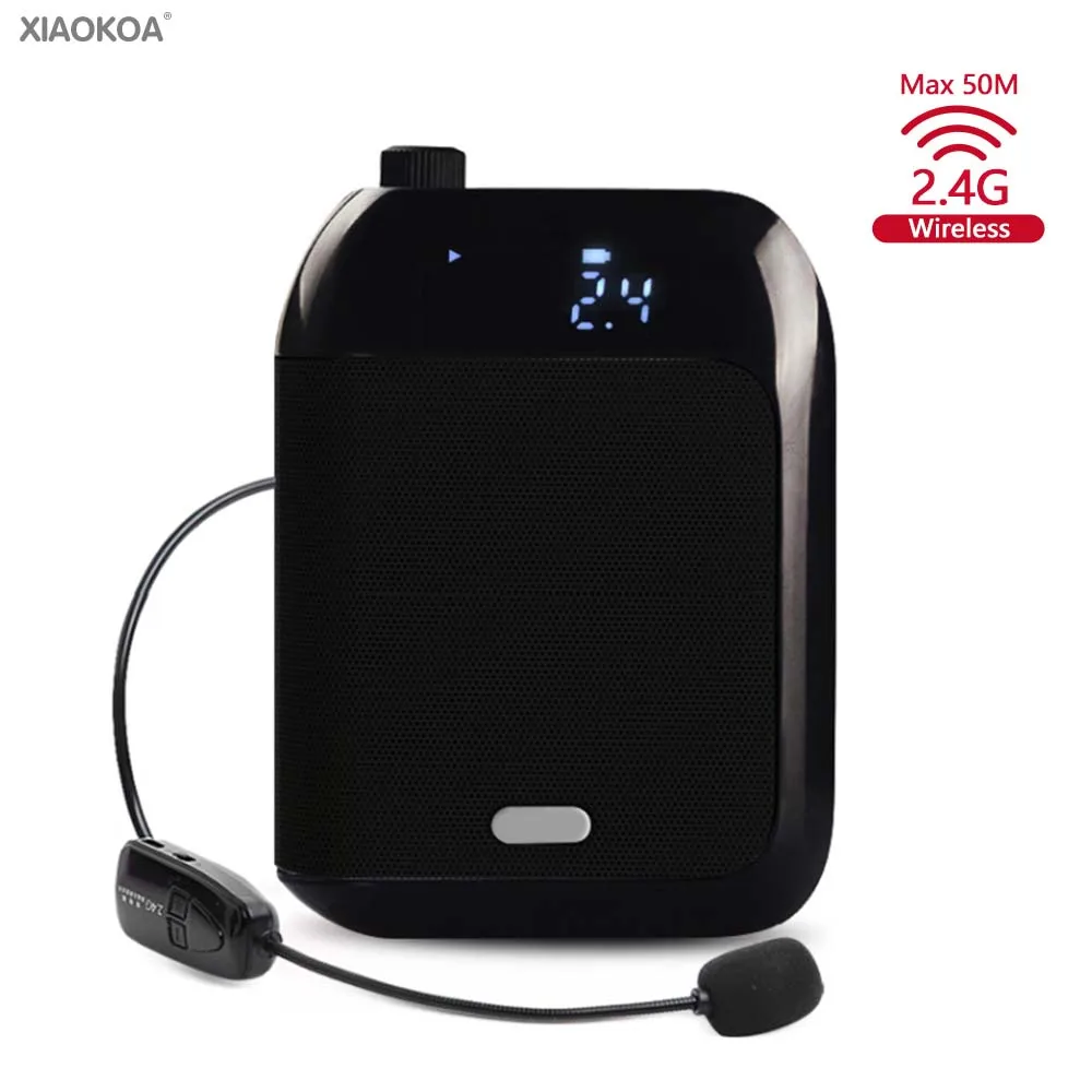 

Xiaokoa personal voice amplifier megaphone portable FM Recording Voice Amplifier Teacher speaker, Black