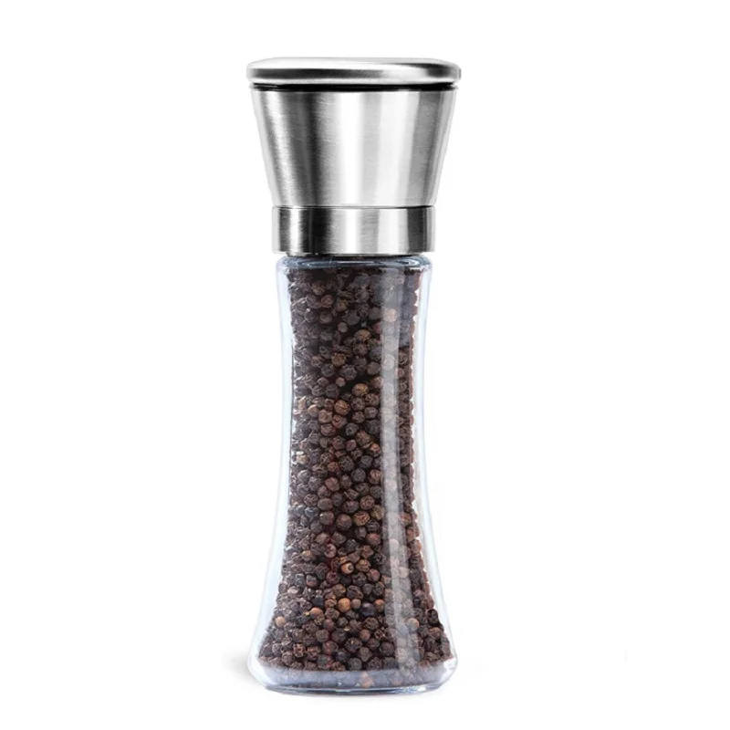 Best Selling 180ml Clear Glass Bottle Stainless Steel Head Himalayan Salt and Pepper Mill
Best Selling 180ml Clear Glass Bottle Stainless Steel Head Himalayan Salt and Pepper Mill