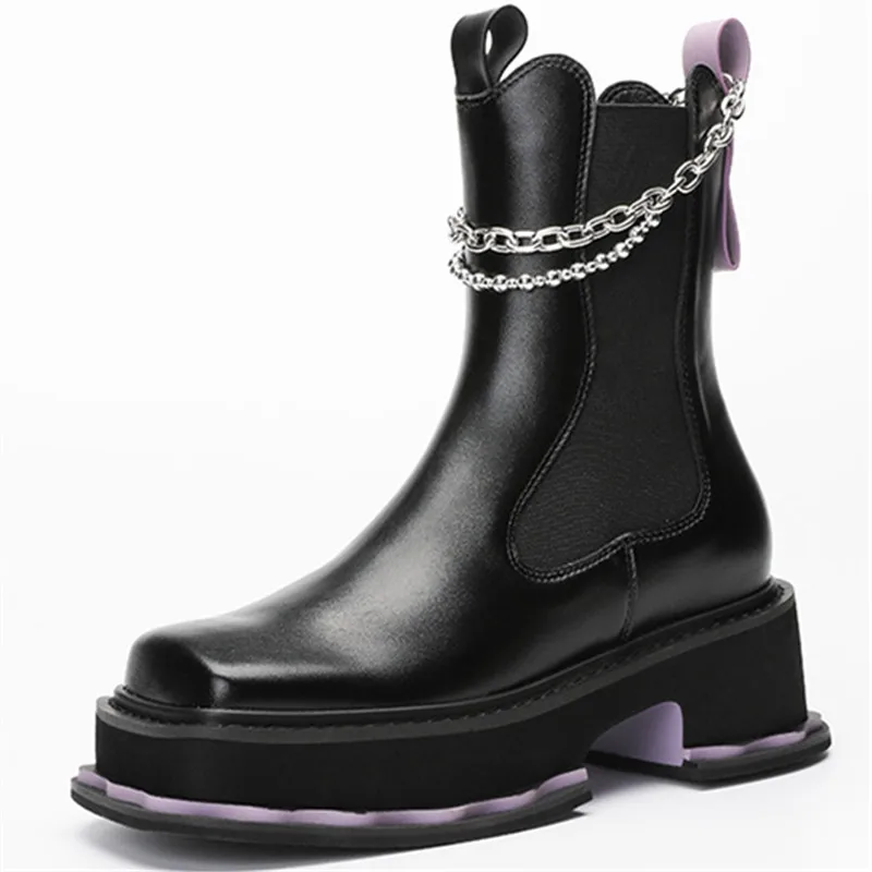 Dropshipping Custom Logo Women Square Toe Designer Boots Luxury Metal Chain Street Style Chelsea Boot
Dropshipping Custom Logo Women Square Toe Designer Boots Luxury Metal Chain Street Style Chelsea Boot