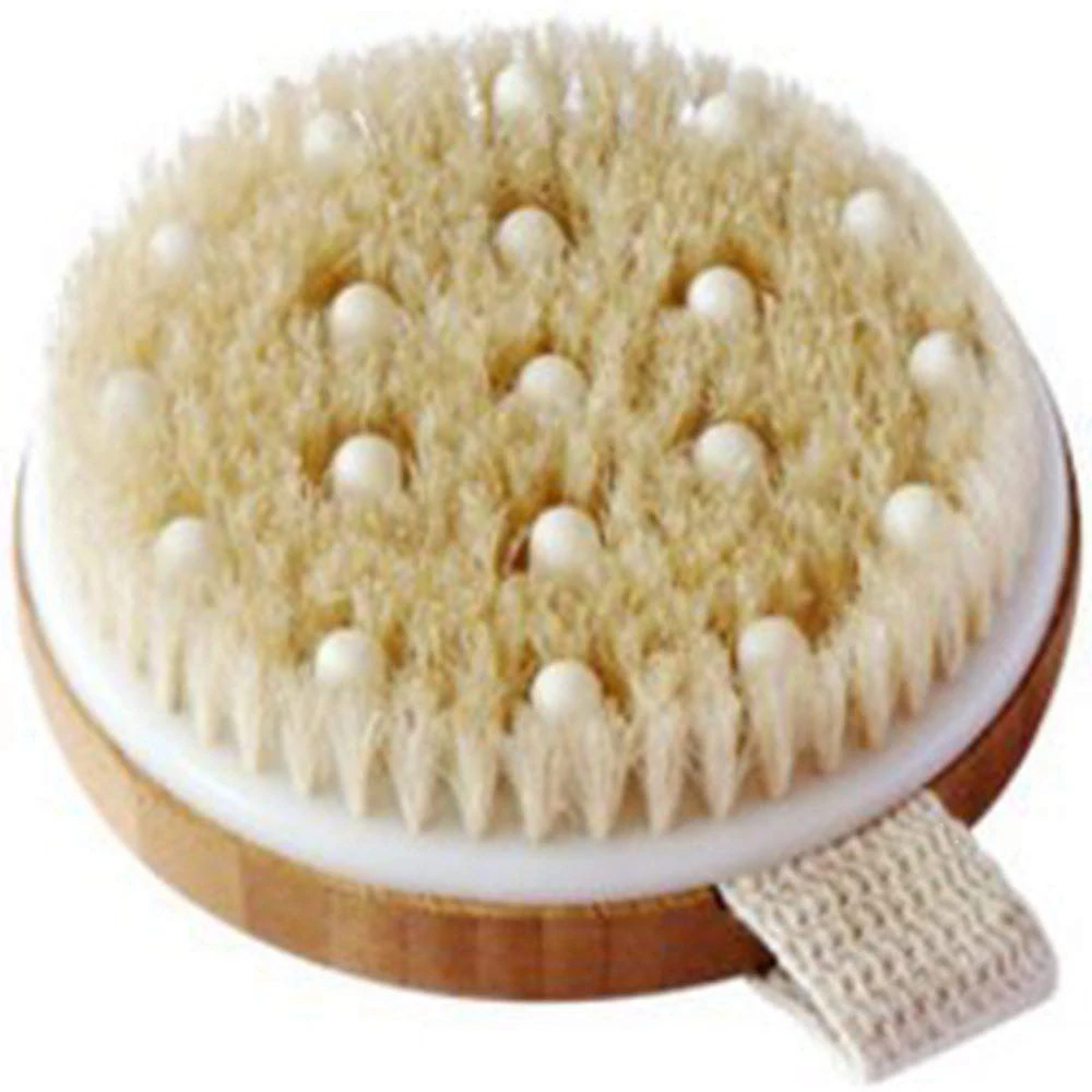 Wholesale round natural Bristles Wood cellulite dry body bath brush with Rubber Massager
Wholesale round natural Bristles Wood cellulite dry body bath brush with Rubber Massager