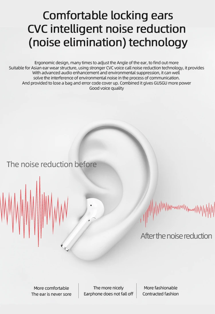 Bluetooth Earbuds earphones V5.0 KY06 in-Ear Earphones with Premium Sound and Deep Bass Smart Touch Control Built-in Mic - ANKUX.COM