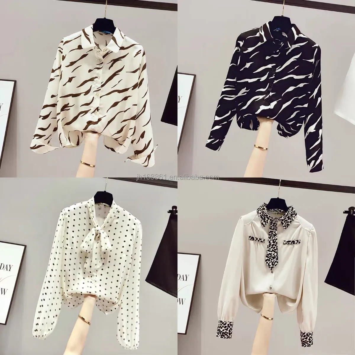 Fashion shirt for elegant V-neck women's button-down shirt for fluffy sleeves women's fall shirt factory wholesale, Picture
Fashion shirt for elegant V-neck women's button-down shirt for fluffy sleeves women's fall shirt factory wholesale, Picture