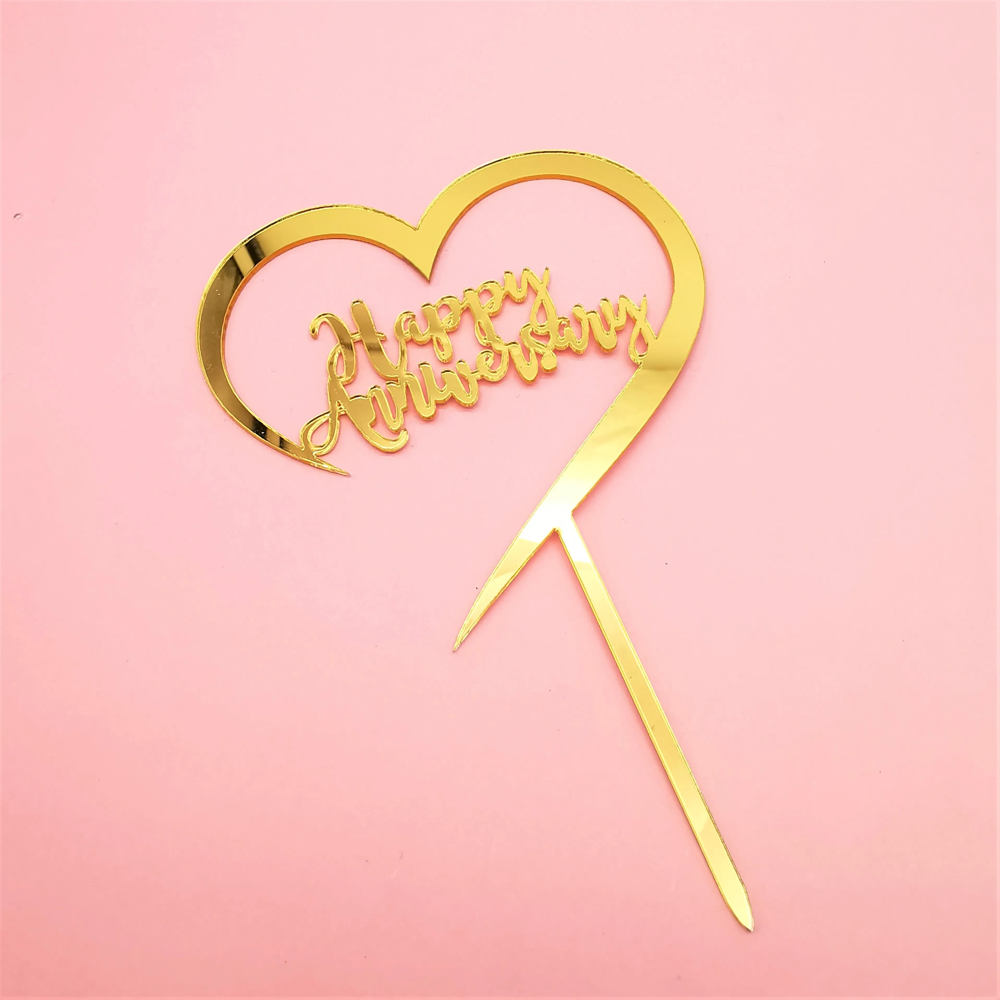 acrylic happy anniversary cake topper wedding decoration party