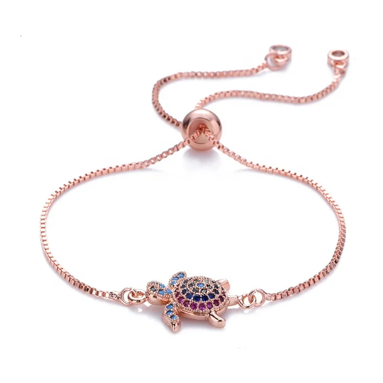 Women Gold Plated Rainbow Zircon Small Sea Turtle Chain Bracelet Shell Bangles Jewelry, Picture
Women Gold Plated Rainbow Zircon Small Sea Turtle Chain Bracelet Shell Bangles Jewelry, Picture